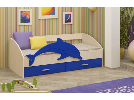 Детская кровать Дельфин-4 МДФ для мальчика, спальное место 1,6х0,8 м